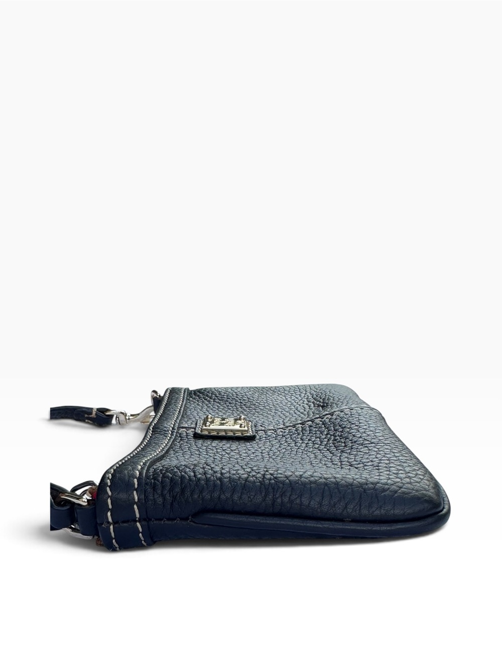 Dooney & Bourke Black Pebble Leather Large Wristlet Shoulder Bag Pouchette. - Picture 4 of 9